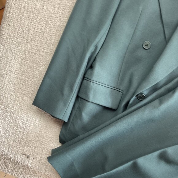 Henley Canada Green Wool Double Breasted Suit Jacket Men’s 40S + 34W Pants Set - Picture 6 of 16